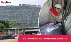 Cơ điện Ngày Đêm sửa chữa thang máy cho bệnh viện Quân y 354