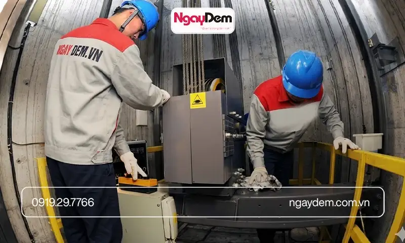 Cơ Điện Ngày Đêm  sửa chữa thang máy chở người và hàng uy tín - hỗ trợ 24/7