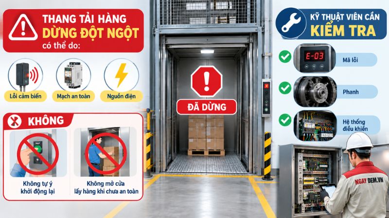 sửa chữa thang máy tải hàng