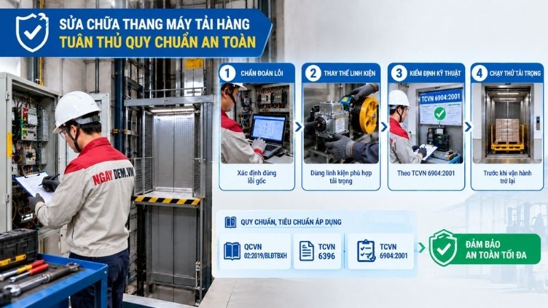 sửa chữa thang máy tải hàng