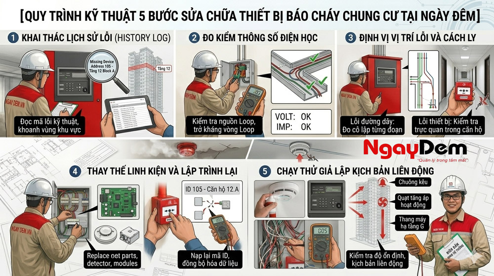 Sửa chữa thiết bị báo cháy chung cư