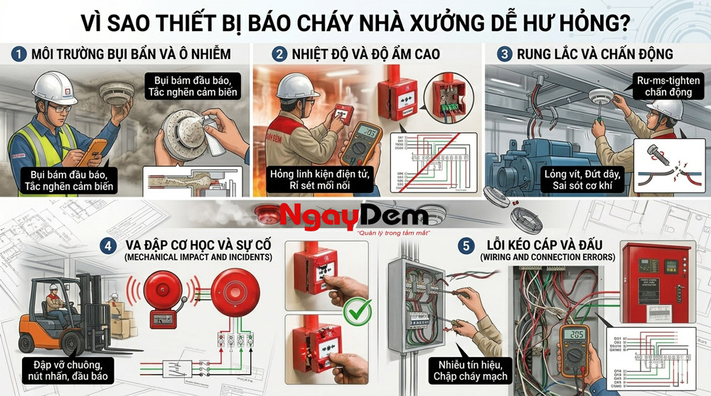 Sửa chữa thiết bị báo cháy nhà xưởng