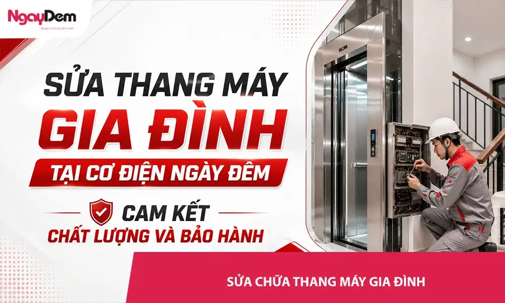 Dịch vụ sửa thang máy gia đình tại Cơ điện Ngày Đêm cam kết chất lượng - bảo hành uy tín