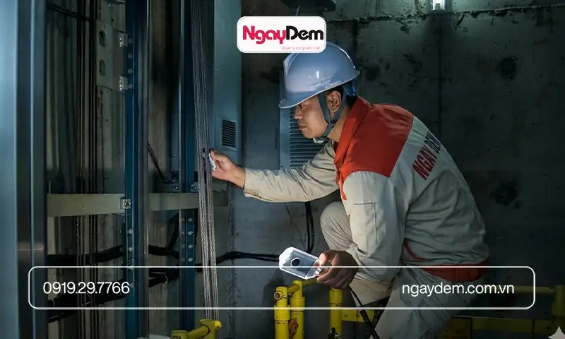 Sửa thang máy không chạy đảm bảo an toàn tại Cơ điện Ngày Đêm
