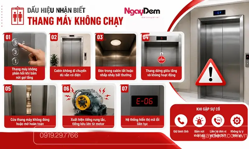 Các dấu hiệu cho thấy thang máy gặp sự cố