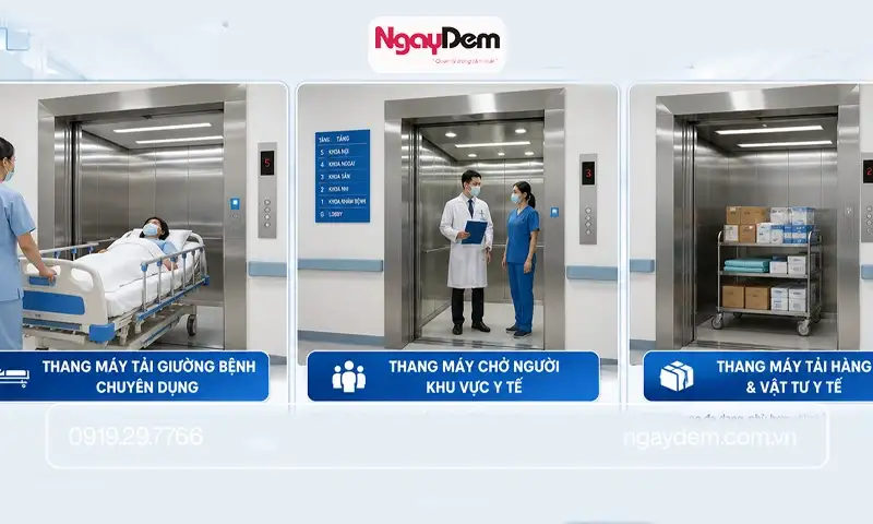 Các loại thang máy thường dùng trong bệnh viện
