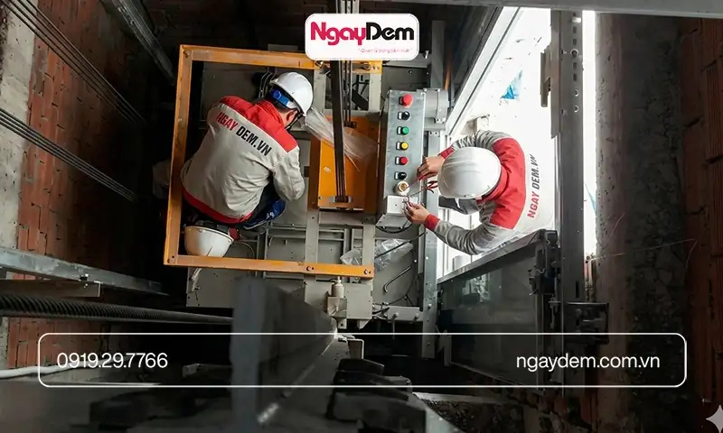 Thi công thang máy toà nhà văn phòng uy tín tại Cơ điện Ngày Đêm - bàn giao đúng hẹn