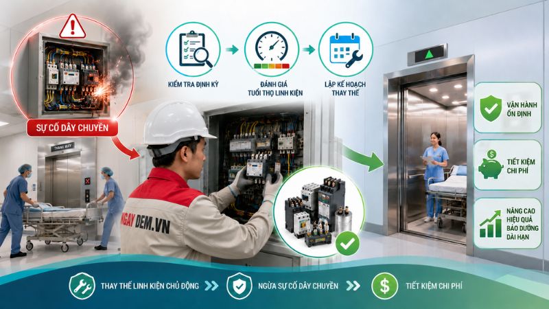 Chủ động thay thế linh kiện trước khi hỏng