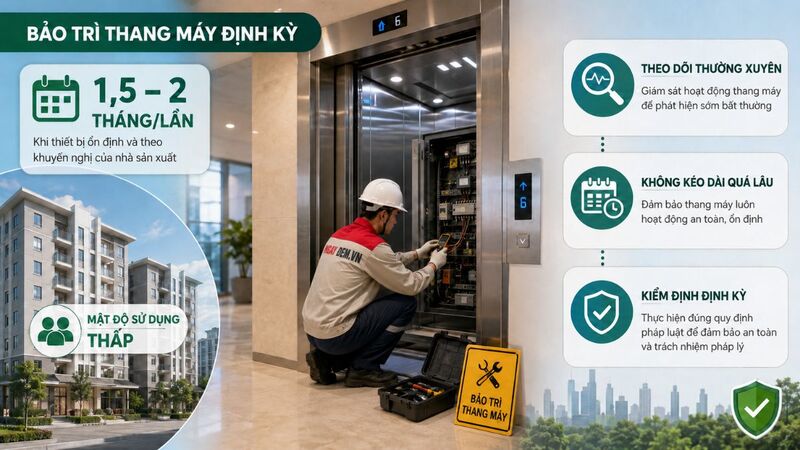 Tần suất đối với chung cư có mật độ sử dụng thấp