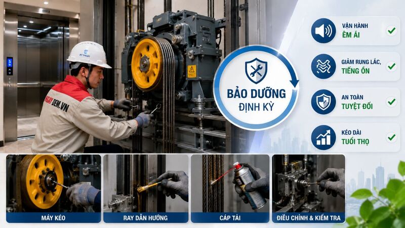 Giúp thang máy có thể vận hành êm ái, ổn định