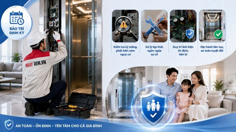 Hạn chế tối đa tình trạng thang máy ngừng hoạt động đột ngột