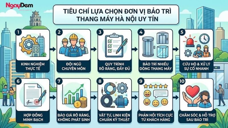Các tiêu chí cơ bản khi lựa chọn dơn vị bảo hành thang máy uy tín ở Hà Nội