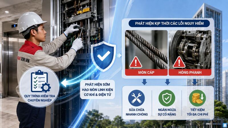 Phát hiện sớm các vấn đề của thang máy để xử lý kịp thời