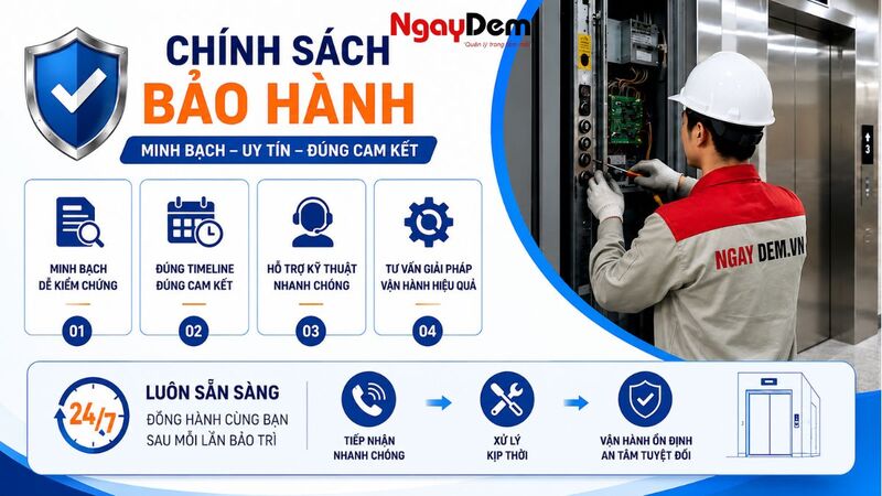 Chính sách bảo hành của dịch vụ bảo trì thang máy
