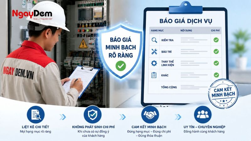 Bảng giá minh bạch, chi tiết