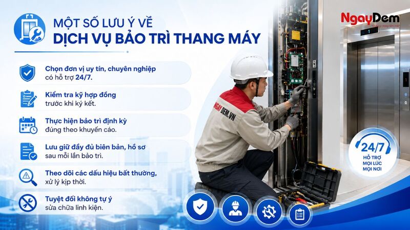 Một số lưu ý về dịch vụ bảo trì thang máy tại Ba Đình