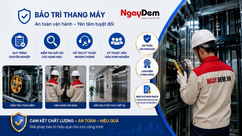 Cam kết khi sử dụng dịch vụ bảo trì thang máy tại Đống Đa
