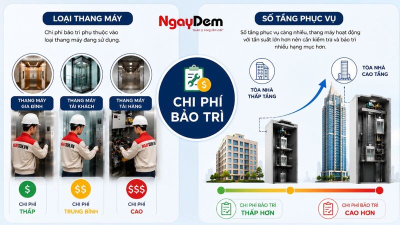 Loại thang máy và số tầng