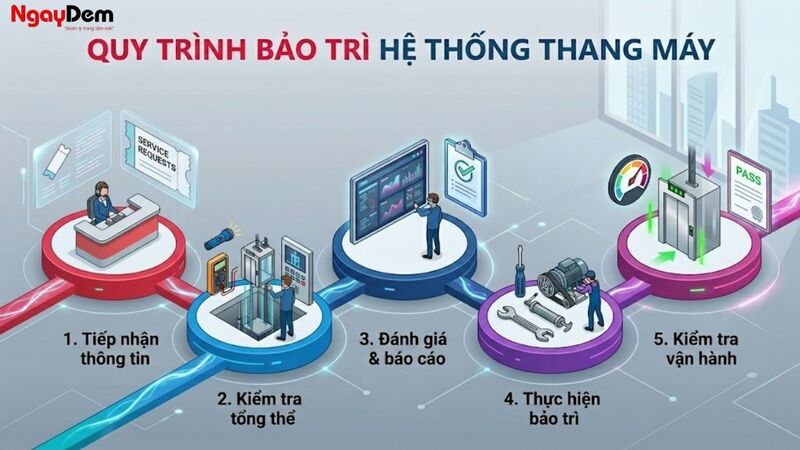 Quy trình bảo trì - bảo dưỡng thang máy tại Cơ Điện Ngày Đêm