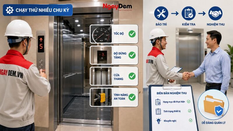 Chạy thử, nghiệm thu và lập biên bản bảo trì
