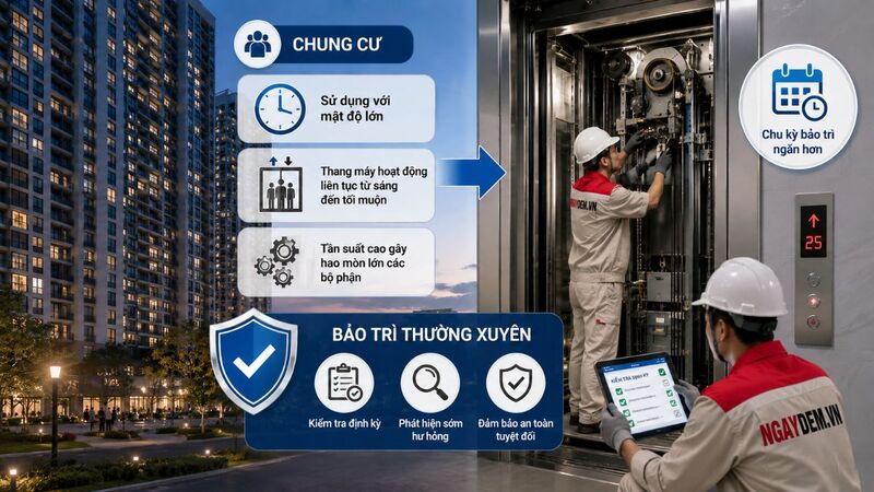 Chung cư có mật độ sử dụng lớn