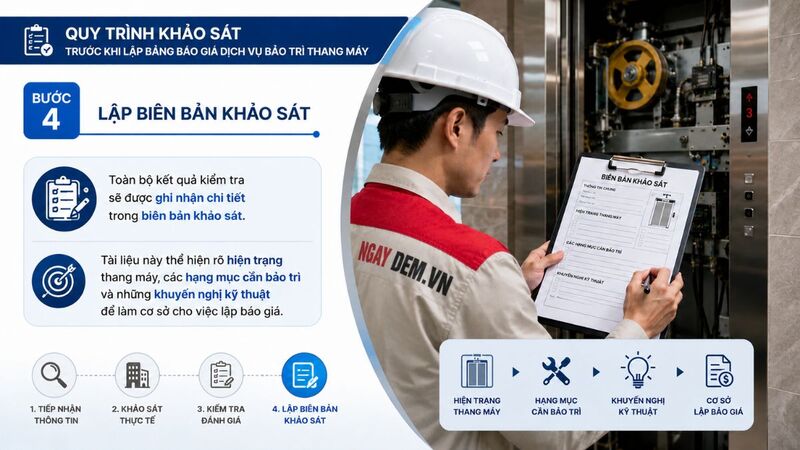 Lập biên bản khảo sát thang máy