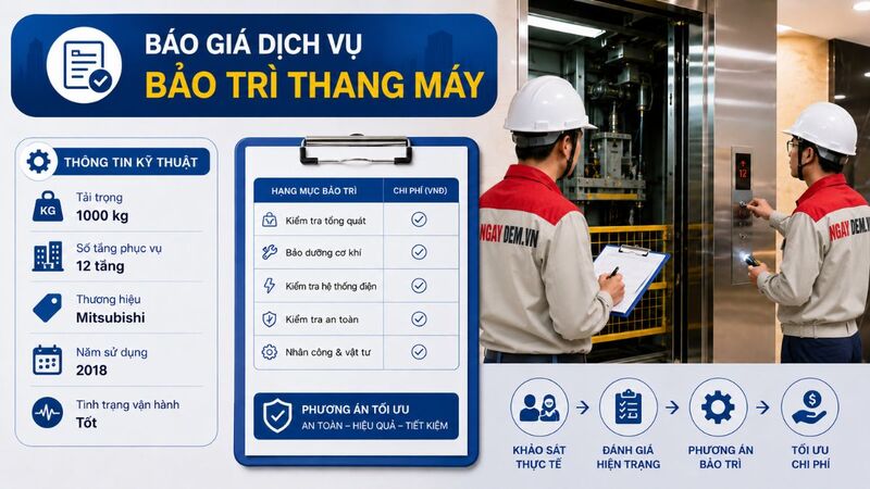 Thông tin chi tiết kỹ thuật của thang máy