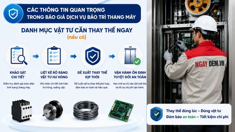 Danh mục vật tư cần thay thế ngay (nếu có)