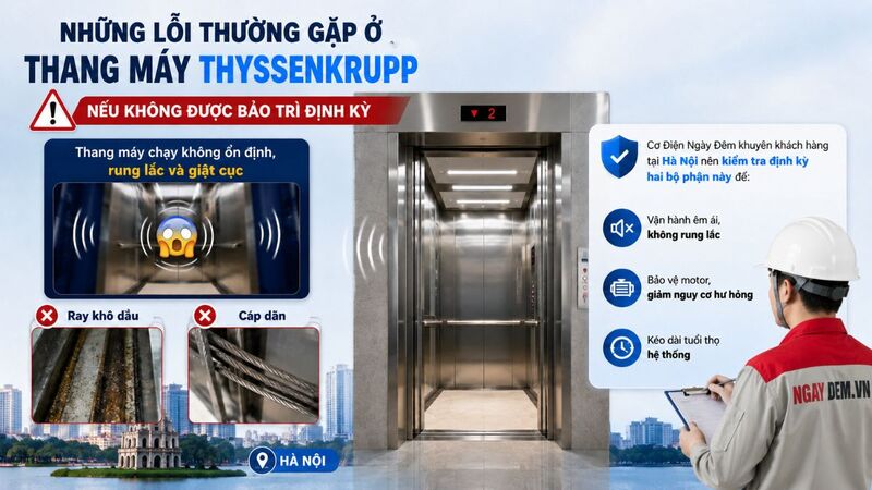 Thang chạy không ổn định nếu không được bảo trì định kỳ
