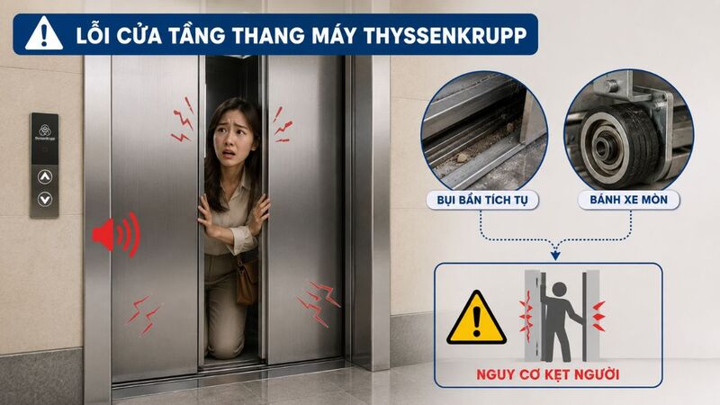 Cửa tầng đóng mở bất thường nếu không được bảo trì - bảo dưỡng định kỳ