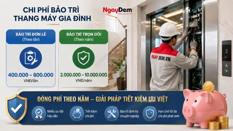 Chi phí bảo trì thang máy gia đình hiện nay