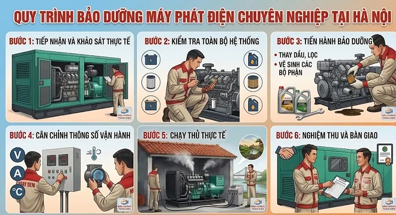 Dịch vụ bảo trì máy phát điện tại Hà Nội uy tín, có mặt nhanh 24/7