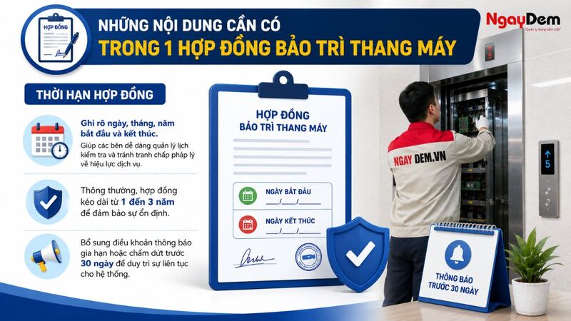 Thời hạn hợp đồng bảo trì thang máy