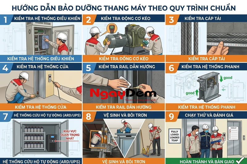 Quy trình bảo trì thang máy chuẩn kỹ thuật mới nhất