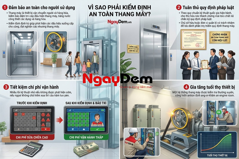 Vì sao phải kiểm định an toàn thang máy?