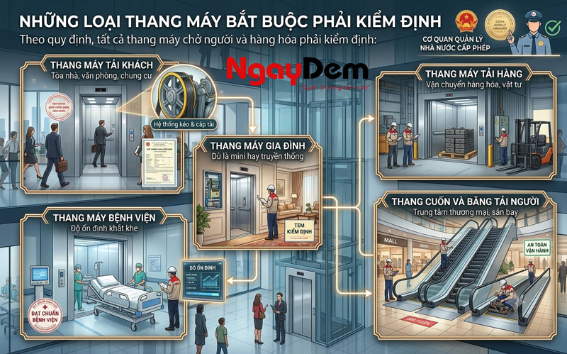 Loại thang máy bắt buộc phải kiểm định