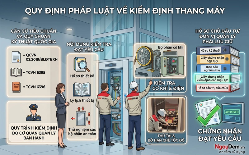 Quy định pháp luật về kiểm định thang máy