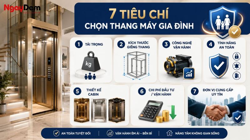 7 tiêu chí lựa chọn thang máy gia đình phù hợp