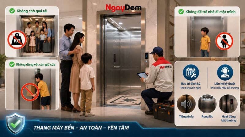 Kinh nghiệm sử dụng thang máy gia đình bền và an toàn