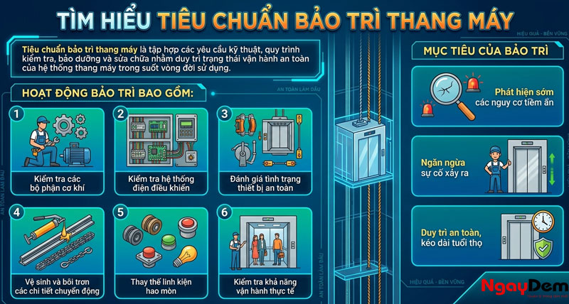 Tiêu chuẩn bảo trì thang máy theo quy định hiện hành