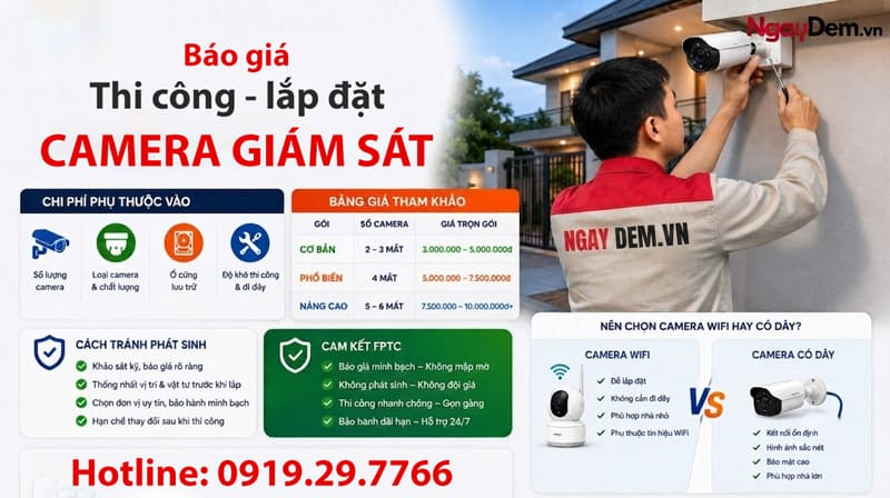 Báo giá lắp đặt camera tại Ngày Đêm