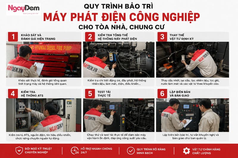 Bảo trì bảo dưỡng Máy phát điện cho tòa nhà, chung cư uy tín