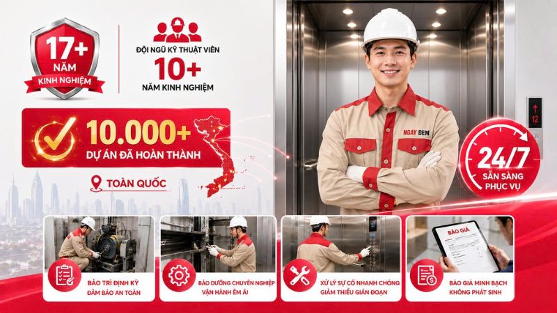 Dịch vụ bảo trì thang máy Cơ Điện Ngày Đêm - Giải pháp ứng dụng công nghệ, tối ưu vận hành