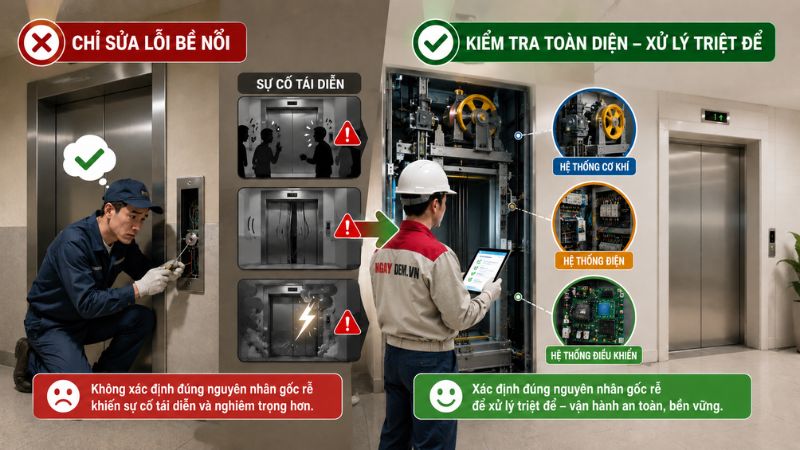 Chưa xử lý nguyên nhân gốc của sự cố