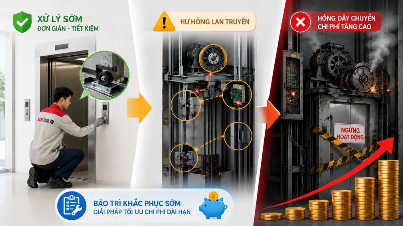Chi phí sửa chữa sẽ tăng theo mức độ hư hỏng