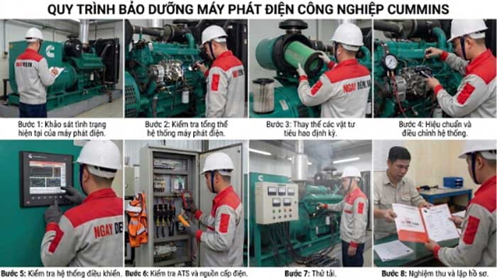 Bảo trì máy phát điện Cummins chuẩn kỹ thuật | Quy trình và báo giá 2026