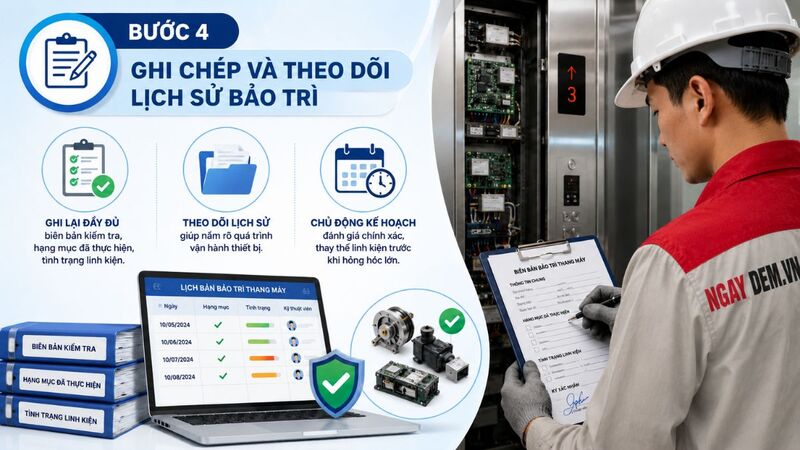 Bước 4: Ghi chép và theo dõi lịch sử bảo trì