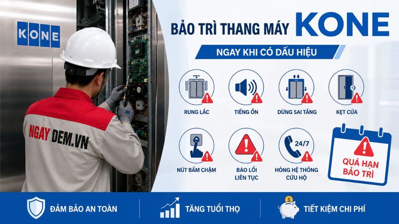 Những dấu hiệu cần bảo trì thang máy KONE sớm