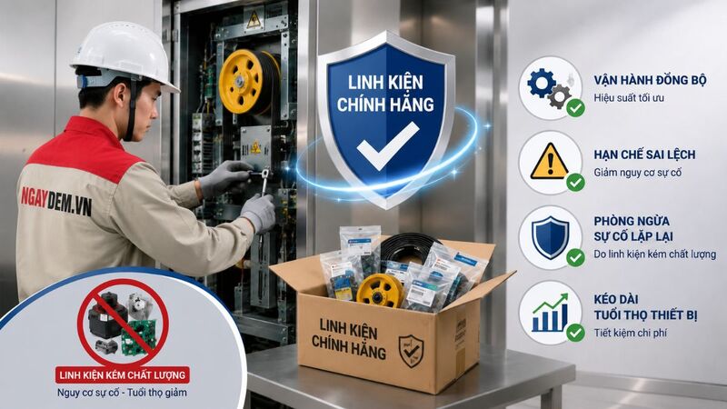 Sử dụng linh kiện thay thế không phù hợp