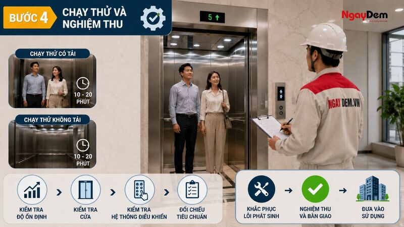 Bước 4: Chạy thử và nghiệm thu